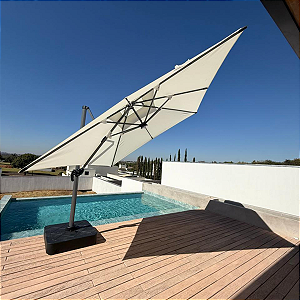 Ombrelone Monte Carlo Premium 3x3m com Giro 360º e Base de 150L