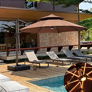 Ombrelone Guarda Sol Lateral Solar Premium Redondo Base 150l