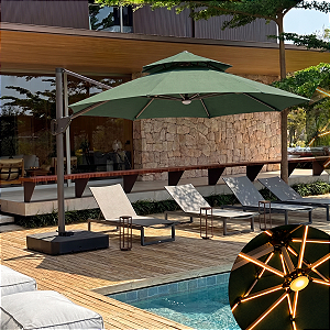 Ombrelone Guarda Sol Lateral Solar Premium Redondo Base 150l