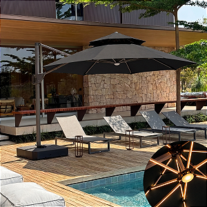 Ombrelone Guarda Sol Lateral Solar Premium Redondo Base 150l