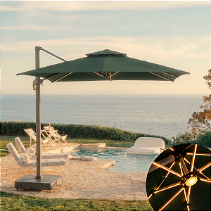 Ombrelone Guarda Sol Lateral Solar Premium Quadrado Base 150l