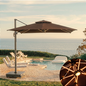 Ombrelone Guarda Sol Lateral Solar Premium Quadrado Base 150l
