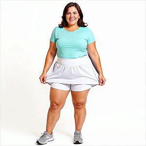 Shorts Saia Plus Size Liso Fitness Suplex Dry