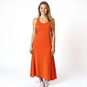 Vestido Longo Básico Casual Liso em Viscolycra