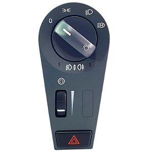Chave de Luz para Caminhão Volvo FH (2004 a 2014) – Interruptor de Painel com Reostato, Pisca Alerta, Luz Baixa, Luz Alta e Farol de Neblina – Código E0198 / 20466302 / 20942844 / 20953569 / 20953575 – Aplicação em Modelos FH, FM e NH