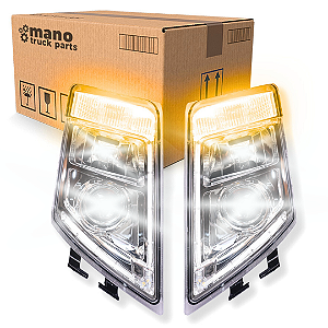* Par Farol Principal Volvo FH/FM Clássico 2010-2014 Com Led (Importado)