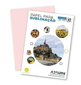 PAPEL SUBLIMATICO ROSA A3 90G - 100 FOLHAS