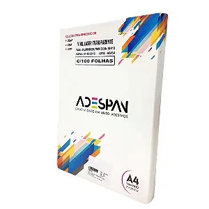 VINIL LASER TRANSPARENTE A4 100 FLS