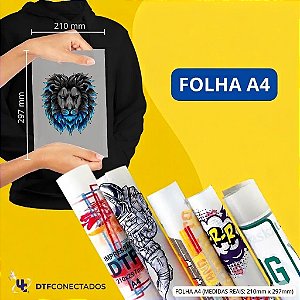 Folha A4 21CMX29,5CM DTF Textil Com Sua Arte