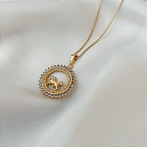 Colar Feminino Mandala Cavalo com Zircônia