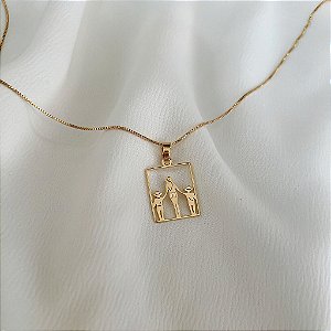 Colar Feminino Mãe com Filhos Country