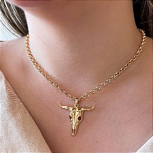 Colar Feminino Touro com Cordão Elo Português