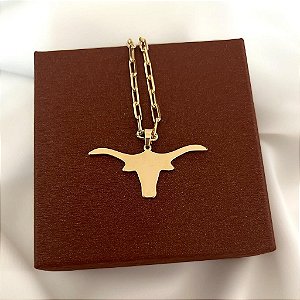 Colar Masculino Touro Liso com Cordão Cartier