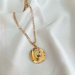 Colar Masculino Chapéu Country com Cordão 3x1