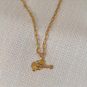 Colar Masculino Violão e Chapéu com Cordão Cartier
