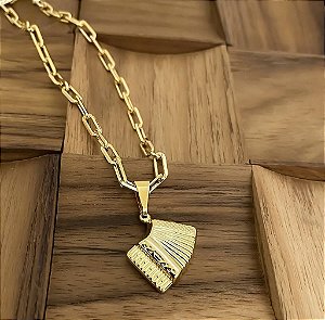 Colar Masculino Sanfona com Cordão Cartier