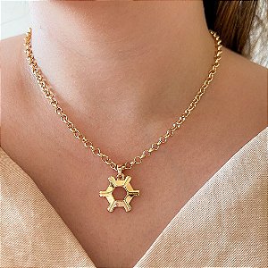 Colar Feminino Agronomia Luxo com Cordão Elo Português