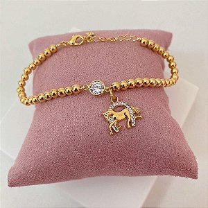 Pulseira Feminina Cavalo com Ferradura e Detalhes em Ródio