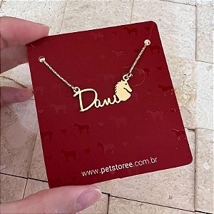 Colar Personalizado Dani com Cavalo Banhado a Ouro 18k