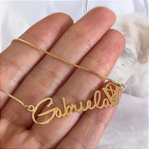 Colar Personalizado Gabriela com Veterinária Banhado a Ouro 18k