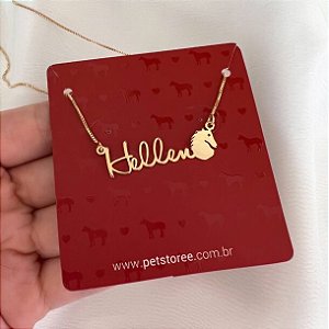 Colar Personalizado Hellen com Cavalo Banhado a Ouro 18k