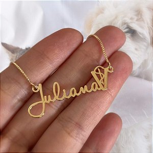 Colar Personalizado Juliana com Veterinária Banhado a Ouro 18k
