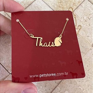 Colar Personalizado Thais com Cavalo Banhado a Ouro 18k