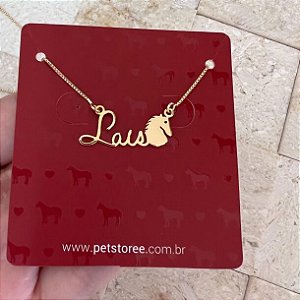 Colar Personalizado Lais com Cavalo Banhado a Ouro 18k
