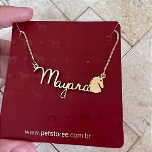 Colar Personalizado Mayara com Cavalo Banhado a Ouro 18k