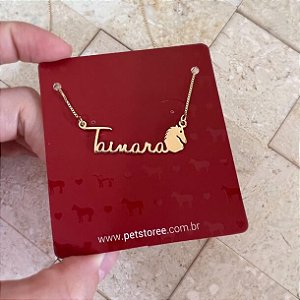 Colar Personalizado Tainara com Cavalo Banhado a Ouro 18k