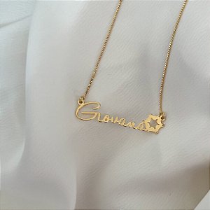 Colar Personalizado Giovana com Agronomia Banhado a Ouro 18k