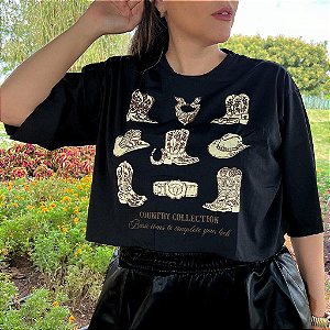 Croped Raizes Boho chic – PRETO