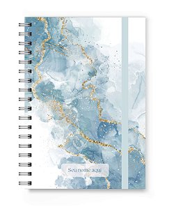 Caderno A5 Florart Marmorizado Azul