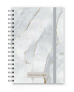 Caderno A5 Florart Marmorizado Branco