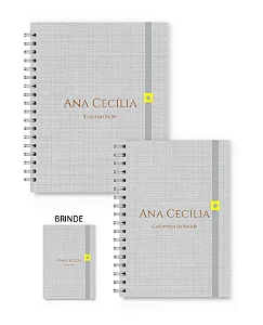 Kit Florart Livro + Caderneta Cinza Textura