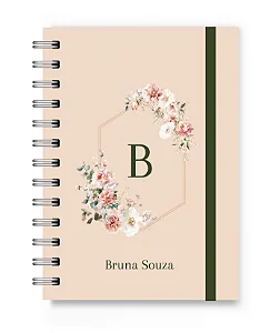 Caderneta A6 Florart Alfabeto Floral Rosê