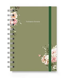 Caderneta A6 Florart Verde Floral