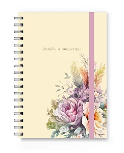Caderno A5 Florart Bege Floral
