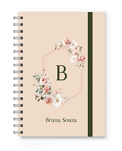 Caderno A5 Florart Alfabeto Floral Rosê