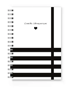 Caderno A5 Florart Listras Pretas
