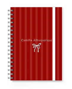 Caderno A5 Florart Listrado Vermelho
