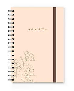 Caderno A5 Florart Rosê Floral