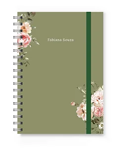 Caderno A5 Florart Verde Floral