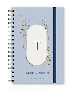 Planner 2026 Florart Alfabeto Floral Azul