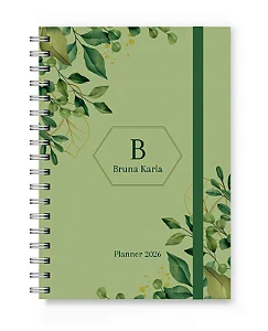 Planner 2026 Florart Alfabeto Floral Verde