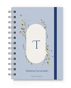 Mini Agenda 2026 Florart Alfabeto Floral Azul