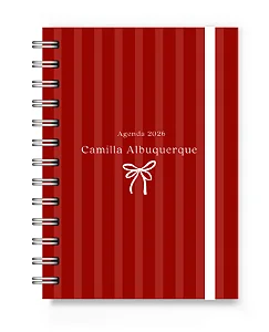 Mini Agenda 2026 Florart Listrada Vermelha