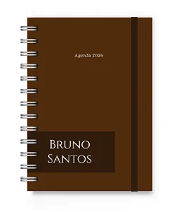 Mini Agenda 2026 Florart Marrom Clássico