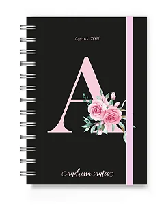 Mini Agenda 2026 Florart Alfabeto Preto