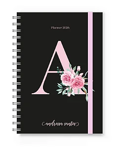 Planner 2026 Florart Alfabeto Preto